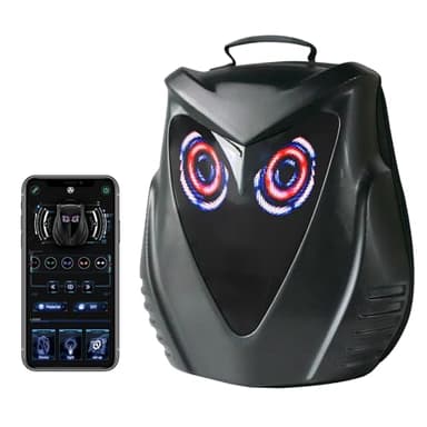 DABASHAN Motorcycle Backpack for Men, LED Backpack With DIY Programmable Full Color Screen, Hard Shell Large Capacity Waterproof Helmet Bag Laptop Backpack(Black)