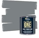 THE ONE Paint & Primer: Most Durable All-in-One Furniture Paint, Cabinet Paint, Front Door Paint, Wall Paint, Bathroom, Kitchen - Fast Drying Craft Paint Interior/Exterior (Grey, Matte, 8.5oz)