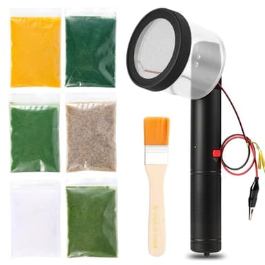 Spriplant Mini Static Grass Applicator Flocking Kit - 3-5mm, Four Colors 6 Grass ABS Applicator with Anti-Slip Handle for DIY Model Scenery, Sand Table, Train Diorama, Wargame Terrain Crafting