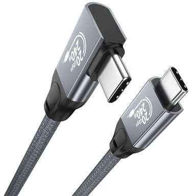 QCEs USB C Monitor Cable Right Angle 3.3FT Video Output to Portable Monitor 8K USB C 3.2 Gen 2x2 Video Cable 20Gbps Data Transfer, 240W PD Charging for iPhone 17/16 MacBook Carplay KYY MNN InnoView