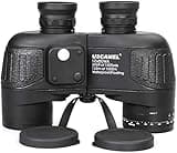 USCAMEL 10x50 Marine Binoculars for Adults, Waterproof Binoculars with Rangefinder Compass BAK4 Prism FMC Lens Fogproof for Navigation Birdwatching Hunting