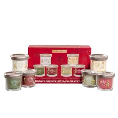 Yankee Candle Variety Pack, 6 Premium Soy Wax Blended Scented Candles, 4.3 oz Each