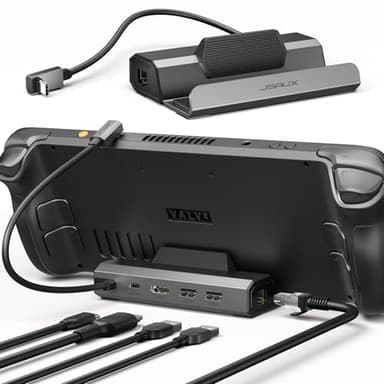 JSAUX Upgraded Docking Station 4K@120Hz for Steam Deck OLED/ROG Ally X/Legion Go/MSI Claw, 5-in-1 Steam Deck Dock with HDMI 2.1, 100Mbps Ethernet, USB 2.0 and 100W Charge for Steam Deck LCD-HB0602