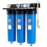 HQUA WF3-01 3-Stage Whole House Water Filtration System, Reduces Heavy Metals (Lead, Mercury, Copper, Nickel, Chromium), Chloramine, Sediment, Odor, and VOC’s (Sediment Heavy Metal Carbon 3 Stage)