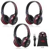 SIMOLIO Infrared Headphones for Car DVD for Honda Odyssey, uConnect, Chrysler Pacifica, Town & Country, Toyota Sienna,Wireless IR Headphone with Storage Bag & AUX Cord for TV, Outdoor Movie, 3 Pack