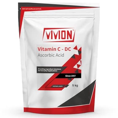 Vivion Vitamin C DC Powder - 5 kg (11 lb) - Ascorbic Acid with 3% HPMC USP/FCC/BP/PH-EUR Directly Compressible Tablet Pill Binder Excipient