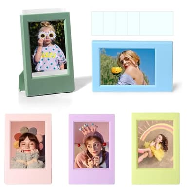 WOGOZAN 2x3 Mini Picture Frame for Fujifilm Instax Mini 12/11/99/41/40/SE/EVO Classic Polaroid Frames 2.15x3.4 Inches Photo Wallet Sized Picture Frame with Protective Film (Colorful) (5 Pack)
