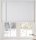 Calyx Interiors Cordless White 1” Light Filtering Mini Blinds 22.5” W x 36” H Window Blinds for Home, Vinyl Horizontal Blinds for Indoor Windows