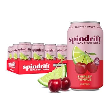 Spindrift "Shirley Temple" Cherry Citrus Soda Made with Real Squeezed Fruit 12 Pack Case