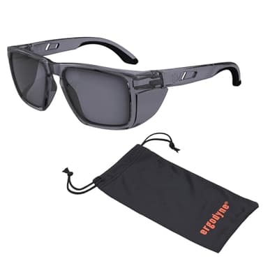 Ergodyne Skullerz SIXTEN Safety Glasses with Side Shields, Anti Fog + Anti Scratch, ANSI z87.1 with Protective Microfiber Eyewear Cleaning & Storage Bag