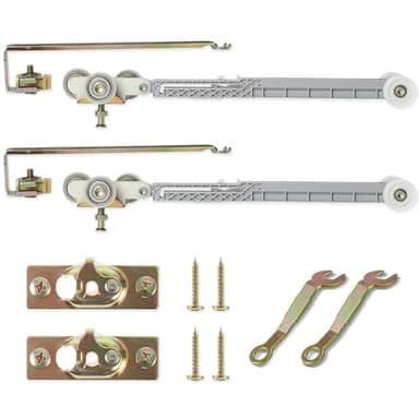 2 Set Pocket Door Soft Close Top Hanger Assemblies Fit for Johnson P/N #1060 & #1062, Works with 100, 134F, 138F, 2610F Series Track, 1" Nylon Ball Bearing Tri-Wheel, Bi-Direction