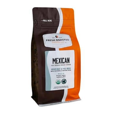 Fresh Roasted Coffee, Organic Mexican | Mold & Myco 3rd Party Tested, USDA Organic, Kosher | Medium Roast 12 oz Ground