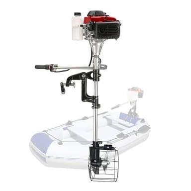 CUKUSIN 4 Stroke Outboard Motor, 4HP Boat Motor Gas Powered Outboard Engine with Air Cooling System, Fishing Boat Engine for Inflatable Boat, Kayak, Dinghy, Canoe