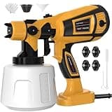 Paint Sprayer Tool 1000W High Power Electric Spray Paint Gun Easy to Clean for Furniture Cabinets Fence Walls Door Garden Chairs Paint Tools Yellow