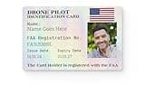 Personalised Drone Pilot License ID - FAA Registered, Customisable, Double-Sided with Photo, Name, Issue & Expiry Date - Pilot Certification Identity