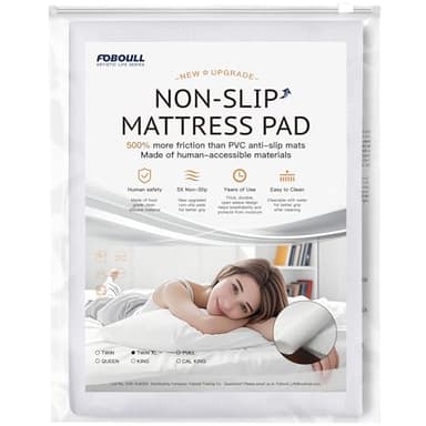 Foboull Silicone Mattress Slide Stopper and Gripper, 5X Anti - Slip, Non Slip Mattress pad,Keep Bed and Topper Pad from Sliding for Sofa, Couch, Chair Cushion, Mattresses, Easy Trim Pads, Twin XL