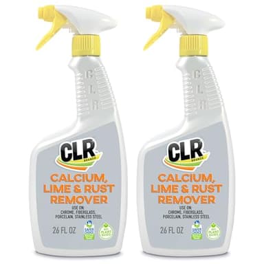 CLR Brands Calcium, Lime & Rust Remover, 26 oz. Spray Bottle, 2 Pack, Blasts Calcium, Dissolves Lime Deposits, Zaps Stubborn Rust Stains and Hard Water Deposits