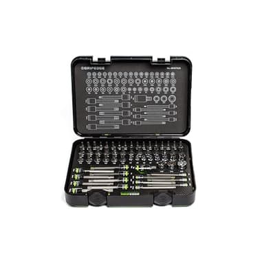 GRIPEDGE Tools | 62-PC - Master R.P.T. Hex & Star Driver Set |1/4'' - 3/8'' - 1/2'' Drive | Includes Premium Plastic Case With A Foam Insert |
