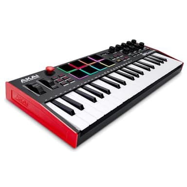 Akai Professional MPK Mini Plus - USB MIDI Keyboard Controller with 37 Mini Keys, 8 MPC Pads, Sequencer, MIDI/CV/Gate I/O, Music Production Software and Native Instruments Sound Package