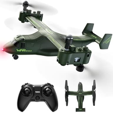 SYMA X550 RC Plane, 4 CH Remote Control Airplane with High/Low Speed, One-Key Takeoff/Landing, Stunt Flight Modes, Army Model Plane Gift for Kids, Beginners & Adults