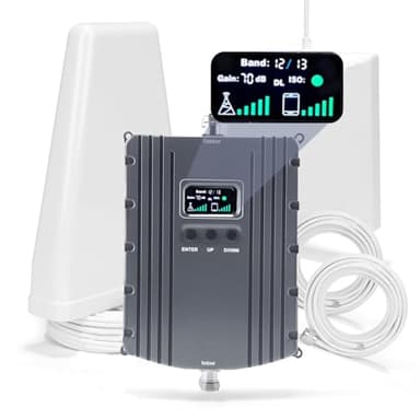 Cell Phone Booster for Home & Office,Up to 5500Sq Ft,Cell Phone Signal Booster for Band 2/25 / 4/66 / 5/12 / 17/13 with All U.S. Carriers,Boosts 5G 4G LTE, FCC Approved Cell Booster