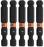 Ball-End Hex 7mm Impact Driver Bit - Railer Allen Wrench Drill Hex Bits. 1/4 Quick Release S2 Steel 2 inch 7mm Ball-End Hex Bits. (5 Pack)