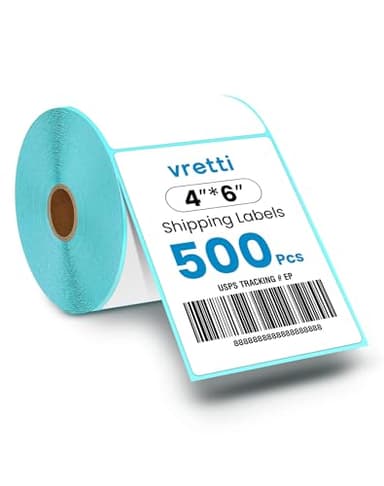 VRETTI 4x6 Thermal labels-500 Rolls,Strong Adhesive,Easy to Peel Off,Thermal Shipping Labels 4x6, Reliable Quality for Small Business Logistics, Transportation