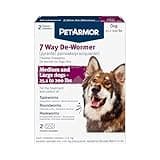 PetArmor 7 Way De-Wormer for Dogs, Oral Treatment for Tapeworm, Roundworm & Hookworm in Large Dogs & Puppies (Over 25 lbs), Worm Remover (Praziquantel & Pyrantel Pamoate), 2 Flavored Chewables