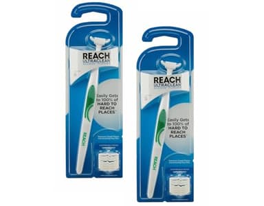 REACH Ultraclean Access Flosser + 8 Refill Dental Flosser Heads, Oral Care and Hygiene (Pack of 2)