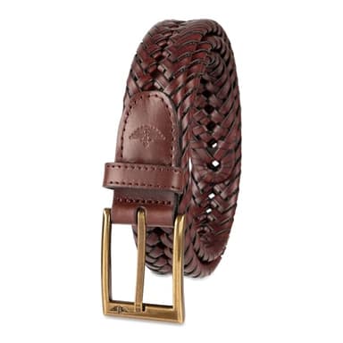 Dockers Men's Leather Braided Casual and Dress Belt,Brown,38