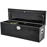 AUTOSAVER88 48 Inch Truck Bed Tool box, Heavy Duty Aluminum Diamond Plate Tool Box Chest, Waterproof Chest Storage Box with Sliding Shelf and Lock for Trucks, Trailers, RVs, Warehouses