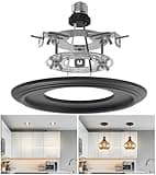 tebio R5 and 6 Recessed Can Light Conversion Kit, Light Fixture Upgrade, Pendant Light, Fan Compatible, Equipped with 7¾ Inch Decorative Plastic Medallion, Black Finish