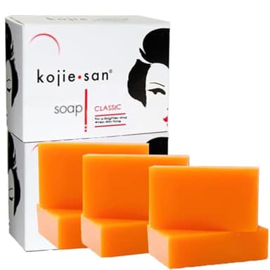 Kojie San Skin Soap - Original Kojic Acid Soap that Reduces Dark Spots, Hyperpigmentation, & Scars with Coconut & Tea Tree Oil – 65g x 6 Bars