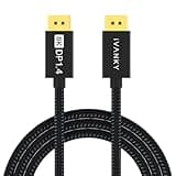 IVANKY DisplayPort Cable 10ft 1.4, 8K DP to DP Cable[8K@60Hz, 4K@144Hz, 1080P@240Hz], Support HBR3, 32.4Gbps, HDCP 2.2, HDR, 8K Display Port Cord Compatible for Gaming Monitor, TV, PC, Laptop - 10ft