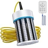 Tendelux Ultra-Bright Underwater Fishing Light with Controller, 110V & 12V Green LED Submersible Light Attractants for Docks, Boats or Kayaks, IP68 Rated for Fresh & Salt Water (30ft Cable)