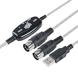 TENINYU USB to MIDI Cable Converter 2 in 1 PC to Synthesizer Music Studio Keyboard Interface Wire Plug Controller Adapter Cord 16 Channels Supports Computer Laptop Windows and Mac