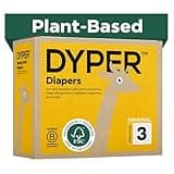 DYPER Baby Diapers Size 3 | Honest Ingredients | Cloth Alternative | Day & Overnight | Made with Plant-Based* Materials | Hypoallergenic for Sensitive Skin, Unscented