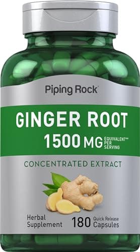 Piping Rock Ginger Root Capsules | 180 Count | Non-GMO, Gluten Free Supplement