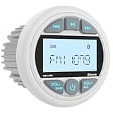 Bluetooth Marine Boat Stereo Receiver: Waterproof Boat Gauge Radio System - Marine Digital MP3 Player 2.8 Inch LCD Display AM FM USB AUX Subwoofer for Boat ATV UTV Off-Road Vehicles