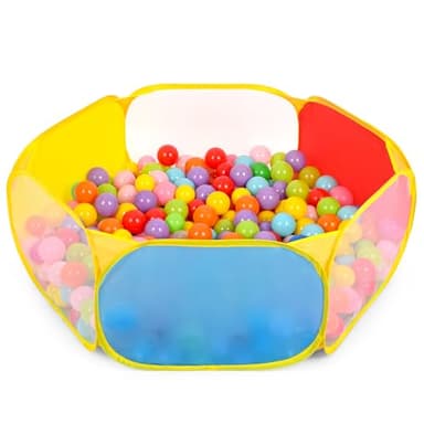 Eocolz Kids Ball Pit Large Pop Up Toddler Ball Pits Tent for Toddlers Girls Boys for Indoor Outdoor Playhouse Baby Playpen w/Zipper Storage Bag, Balls Not Included (Blue Yellow Red Green)