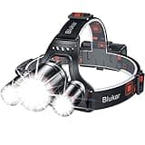 Blukar Headlamp Flashlight, 8000L Super Bright LED Rechargeable Headlight - 3 Lights 5 Modes,Zoomable,Spotlight&Floodlight Combination, IPX6 Waterproof, 20+Hrs Runtime for Running,Hiking,Camping etc.