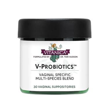 Vitanica Fresh V-Probiotics - Women's Probiotic for Vaginal Health - Contains Lactobacillus Gasseri - Free of Filler, Fragrances, Parabens, Preservatives & Artificial Colors - 30 Suppository Tablets