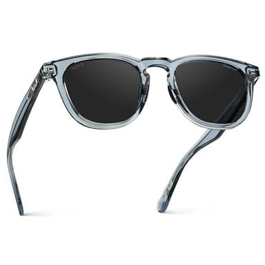 WearMe Pro WMP Eyewear – Men’s Polarized Sport & Golf Sunglasses: Round Frame, Anti-Reflective Lenses, Non-Slip Nose Pads, Lightweight (Denim Blue/Black Lens)