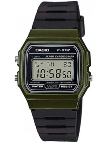 Casio Men's 'Vintage' Quartz Plastic and Resin Casual Watch, Color:Black (Model: F-91WM-3ACF)