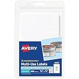 Avery Multi-Use Removable Labels, 5/8" x 7/8", White, Non-Printable, 1,050 Blank Labels Total (5424)