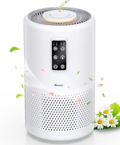 Air Purifiers for Home Large Room up to 1600ft², VEWIOR H13 True HEPA Air Purifier for Bedroom with night light, Fragrance Sponge, Sleep Mode, Timer, Lock, Pesticide