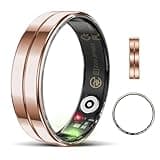 Emerhome Upgrade Smart Health Ring for Women Men,Waterproof Fitness Ring,Fitness Tracker for Activity Monitoring,Sleep Tracker, No Subscription Fee, Smart Ring for iSO & Android (Rose Gold,8#)