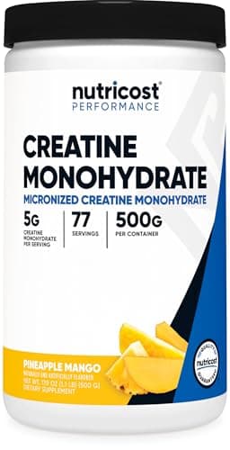 Nutricost Creatine Monohydrate Powder (Pineapple Mango, 500 Gram) - Micronized Creatine Supplement - Vegan, Non-GMO, Gluten Free