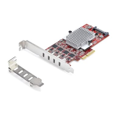 StarTech.com 4-Port USB-C 10Gbps PCIe Card, 4X Independent USB 3.2 Controllers, PCI Express 3.0, Standard Profile, TAA