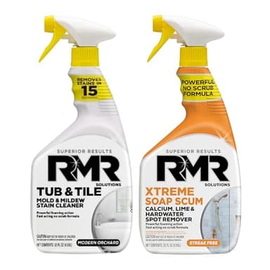 RMR Bathroom Breakthrough Bundle – Tub & Tile Cleaner + Xtreme Soap Scum Remover, 2-Step Deep Clean System for Shower, Tub, Tile, Grout, & Glass Buildup, Stains, & Grime, 2–32 Oz Bottles